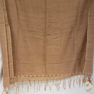Handmade, hand dyed light brown Matta dupatta